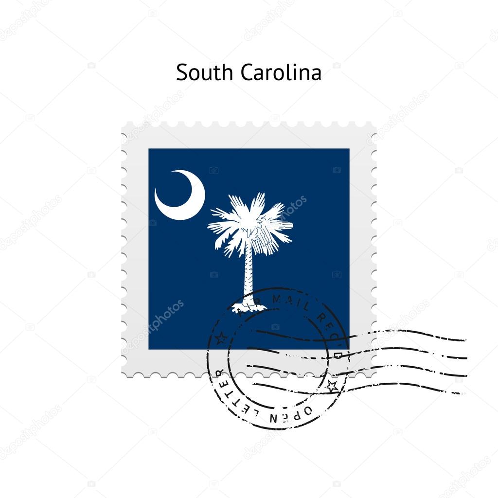 State of South Carolina flag postage stamp.