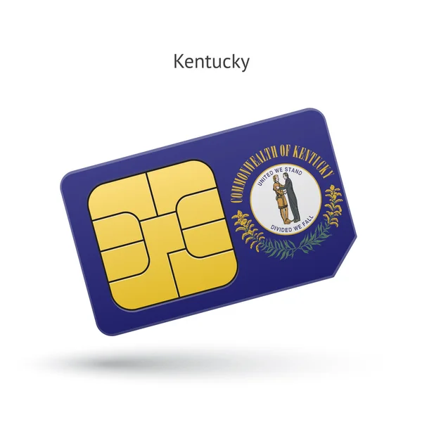 Estado de Kentucky telefone cartão SIM com bandeira . — Vetor de Stock