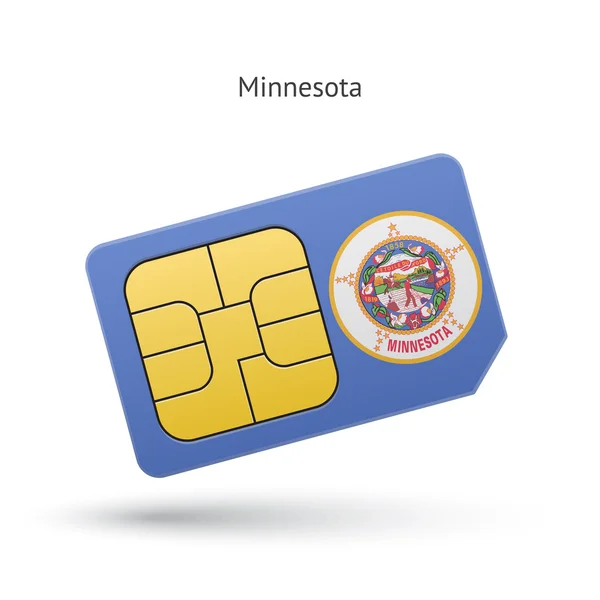 Minnesota eyaletinde telefondaki SIM karttan bayrak ile. — Stok Vektör