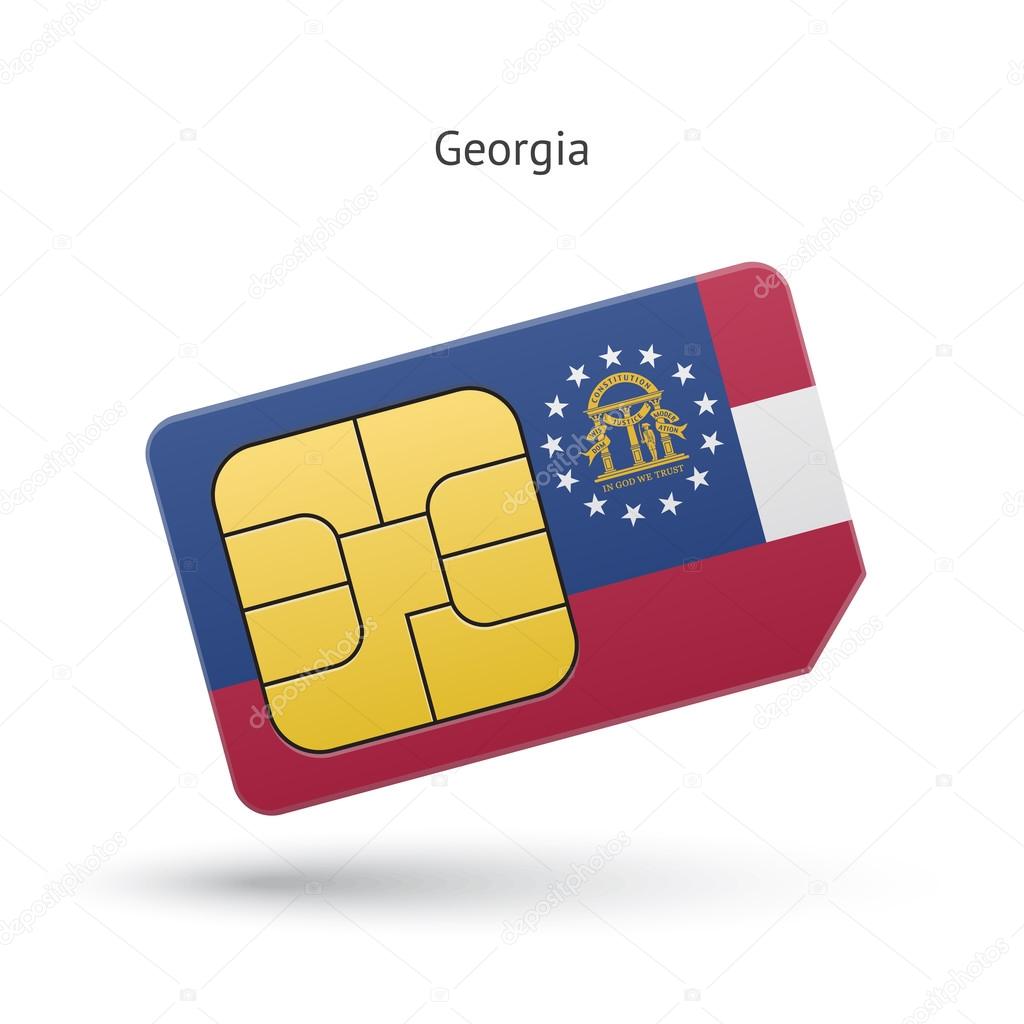 State of phone sim card with flag. — Stock Vector © tkacchuk