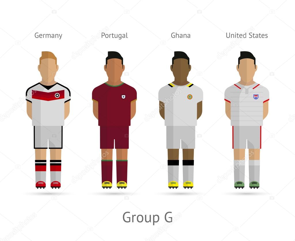 Football teams. Group G - Germany, Portugal, Ghana, United States