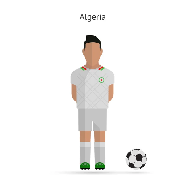 National football player. Algeria soccer team uniform. — Stock Vector