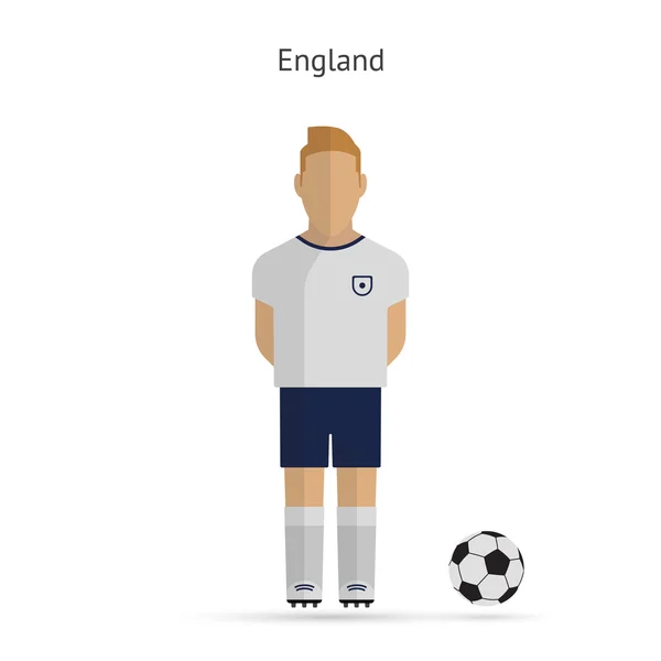 National football player. England soccer team uniform. — Stock Vector