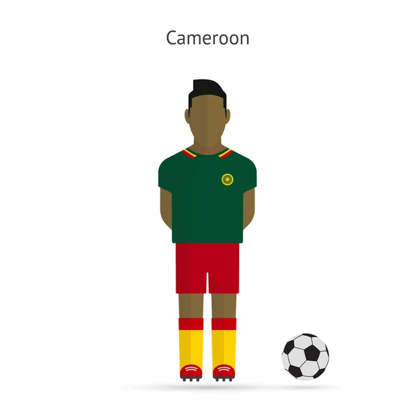 Nationale voetbal-speler. Kameroen voetbalteam uniforme. — Stockvector