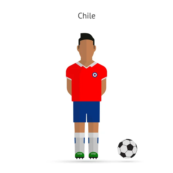 National football player. Chile soccer team uniform. — Stock Vector