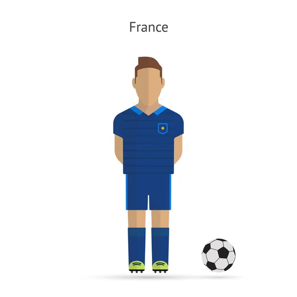 Jugador nacional de fútbol. Francia fútbol equipo uniforme . — Archivo Imágenes Vectoriales