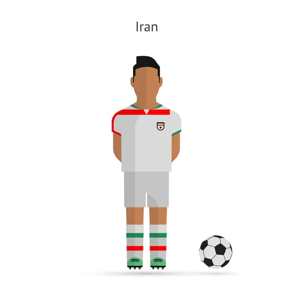 National football player. Iran soccer team uniform. — Stock Vector