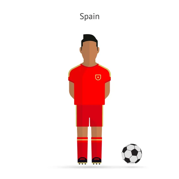 National football player. Spain soccer team uniform. — Stock Vector