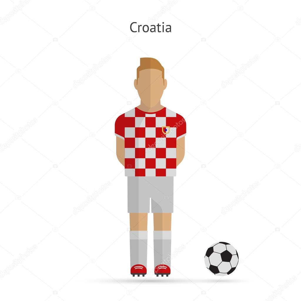 National football player. Croatia soccer team uniform.