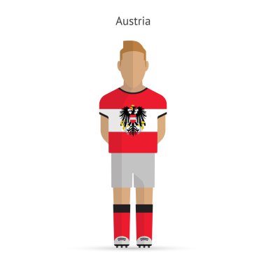 Avusturya futbol oyuncusu. Futbol üniforma.