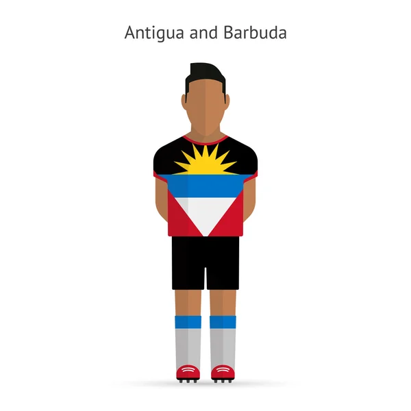 Antigua i barbuda grający na pozycji napastnika. piłka nożna jednolite. — Wektor stockowy