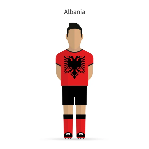 Albania football player. Soccer uniform. — Stock Vector