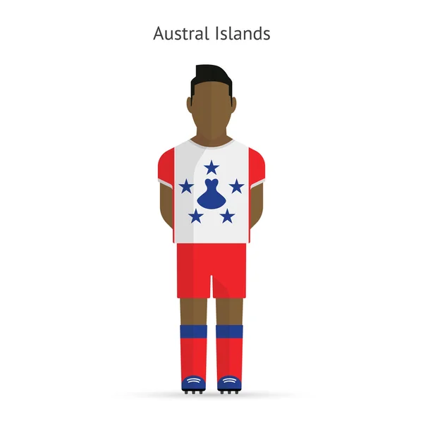 Jugador de fútbol de las Islas Australes. Uniforme de fútbol . — Vector de stock