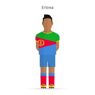 Eritre futbolcu. Futbol üniforma.