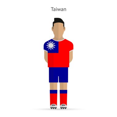 Tayvan futbol oyuncusu. Futbol üniforma.