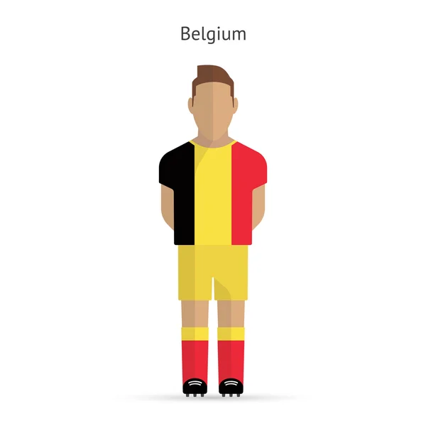 Joueur de football belge. Uniforme de football . — Image vectorielle