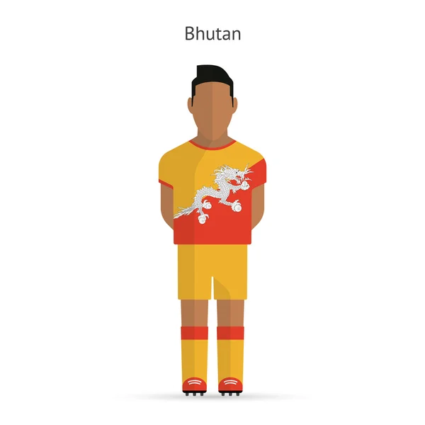 Bhutan Fußballspieler. Fußballuniform. — Stockvektor