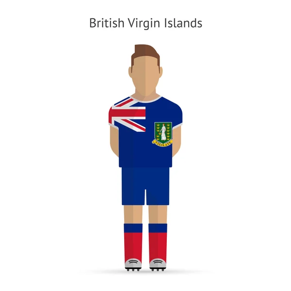 Britse Maagdeneilanden voetballer. Voetbal uniforme. — Stockvector