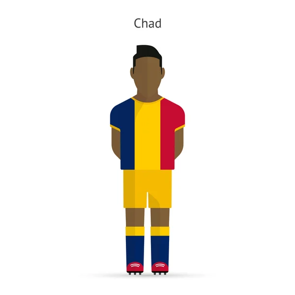 Chad Fußballspieler. Fußballuniform. — Stockvektor