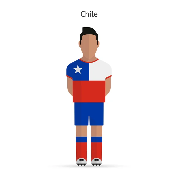 チリのフットボール選手。サッカー制服. — ストックベクタ