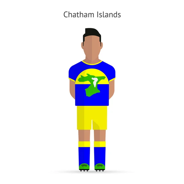 Jugador de fútbol de Chatham Islands. Uniforme de fútbol . — Vector de stock