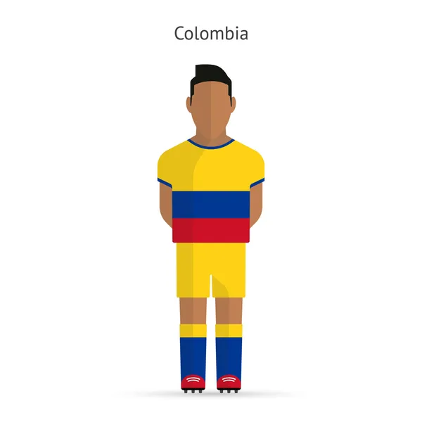 Jugador de fútbol de Colombia. Uniforme de fútbol . — Vector de stock