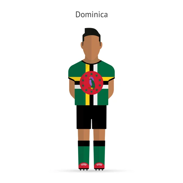 Dominika grający na pozycji napastnika. piłka nożna jednolite. — Wektor stockowy