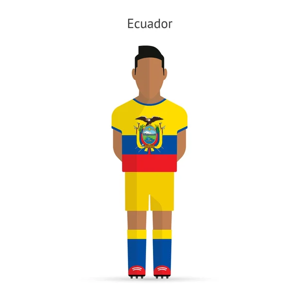 Jogador de futebol do Equador. Uniforme de futebol . — Vetor de Stock