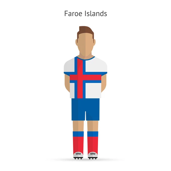 Jogador de futebol das Ilhas Faroé. Uniforme de futebol . — Vetor de Stock