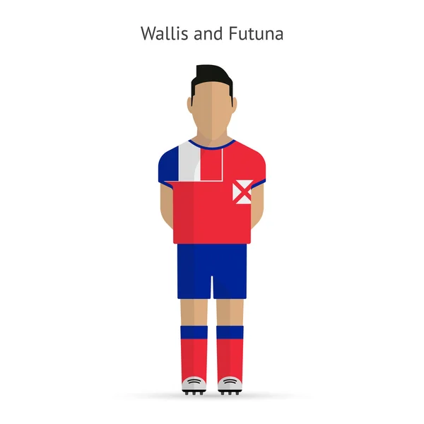 Wallis und Futuna-Fußballspieler. Fußballuniform. — Stockvektor