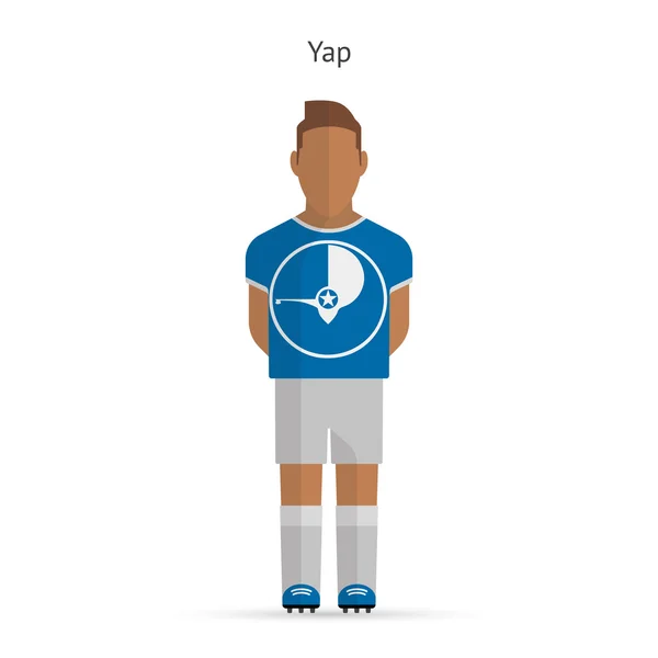 Yap voetballer. Voetbal uniforme. — Stockvector