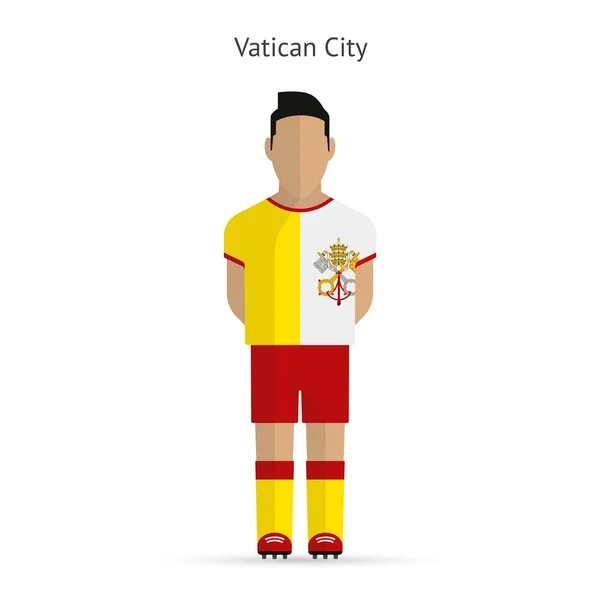 Jugador de fútbol Ciudad del Vaticano. Uniforme de fútbol . — Archivo Imágenes Vectoriales