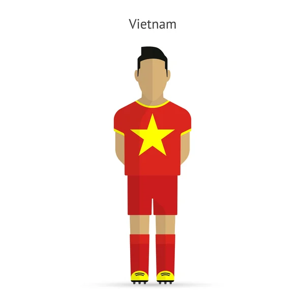 Un footballeur vietnamien. Uniforme de football . — Image vectorielle