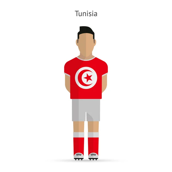 Tunisie footballeur. Uniforme de football . — Image vectorielle