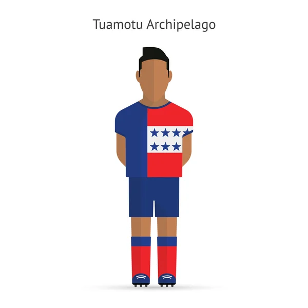 Tuamotuöarna fotbollsspelare. fotboll enhetliga. — Stock vektor