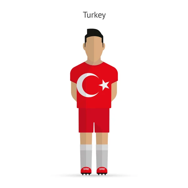 터키의 축구 선수입니다. 축구 유니폼. — 스톡 벡터