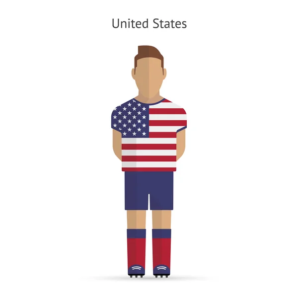 Jugador de fútbol de Estados Unidos. Uniforme de fútbol . — Vector de stock