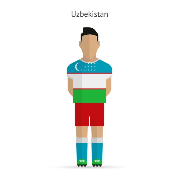 ウズベキスタンのフットボール選手。サッカー制服. — ストックベクタ