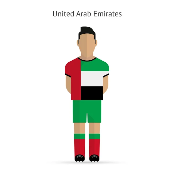 Zjednoczone Emiraty Arabskie grający na pozycji napastnika. piłka nożna jednolite. — Wektor stockowy