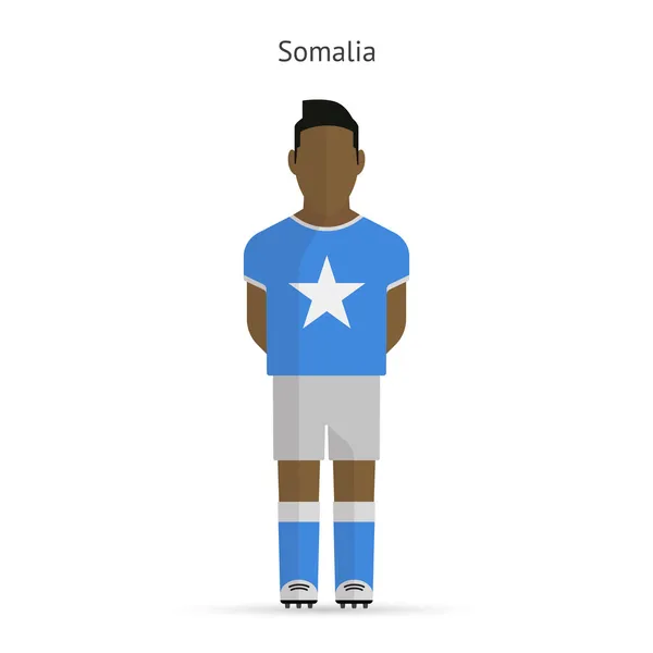 Un footballeur somalien. Uniforme de football . — Image vectorielle