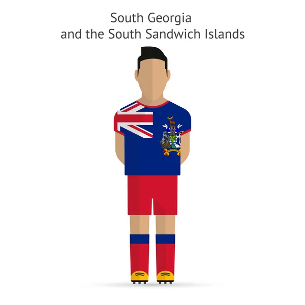 Zuid-Georgië en de Sandwicheilanden voetballer. — Stockvector