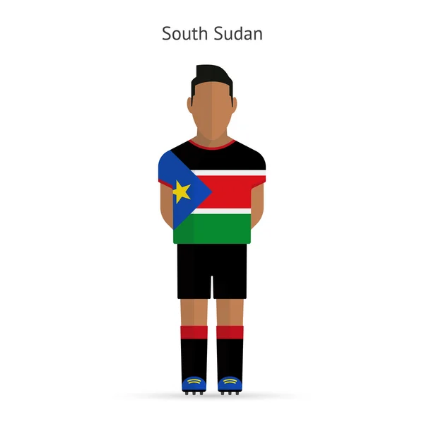 South Sudan football player. Soccer uniform. — Stock Vector