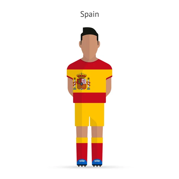 Spain football player. Soccer uniform. — Stock Vector