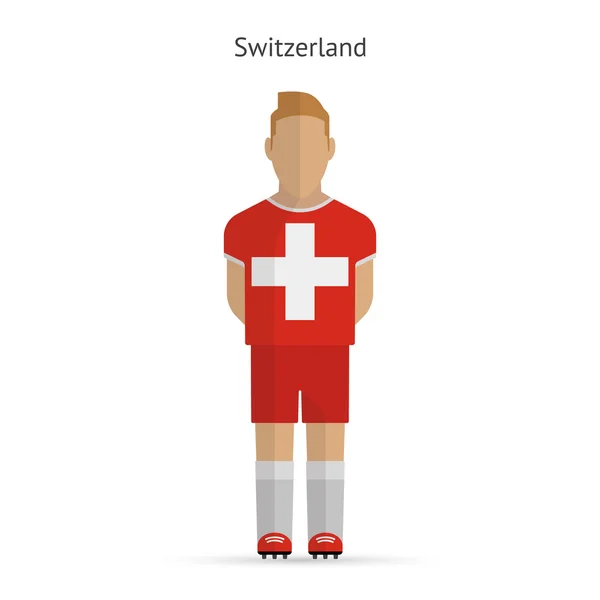 स्विट्जरलैंड फुटबॉल खिलाड़ी। फुटबॉल वर्दी . — स्टॉक वेक्टर