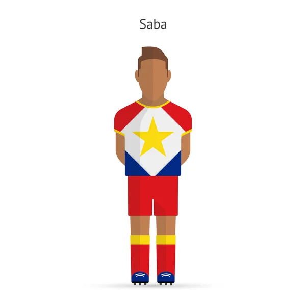 Saba voetballer. Voetbal uniforme. — Stockvector