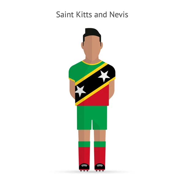 Saint kitts en nevis voetballer. Voetbal uniforme. — Stockvector