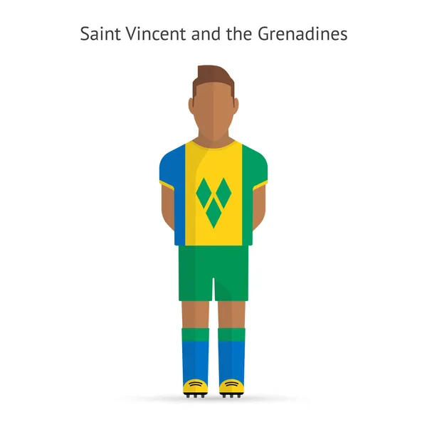 Saint vincent i Grenadyny grający na pozycji napastnika. piłka nożna jednolite. — Wektor stockowy