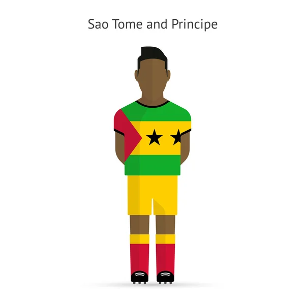 Sao tome en principe voetballer. Voetbal uniforme. — Stockvector