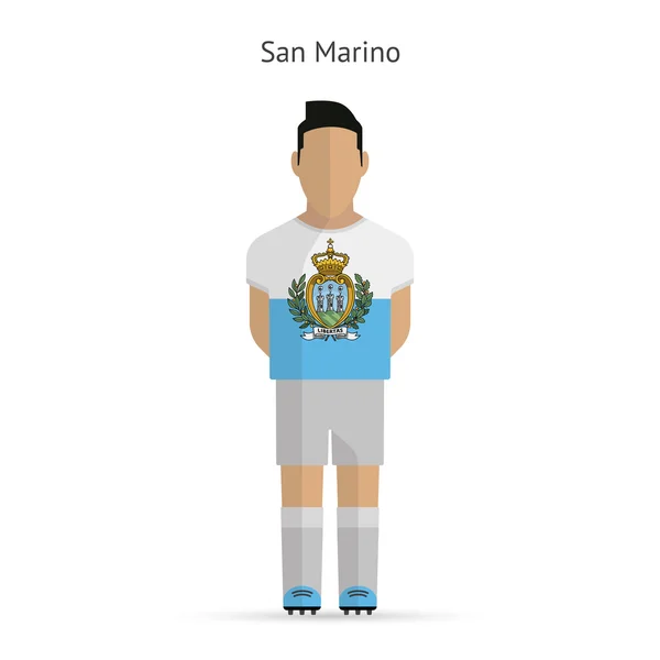 San marino voetballer. Voetbal uniforme. — Stockvector