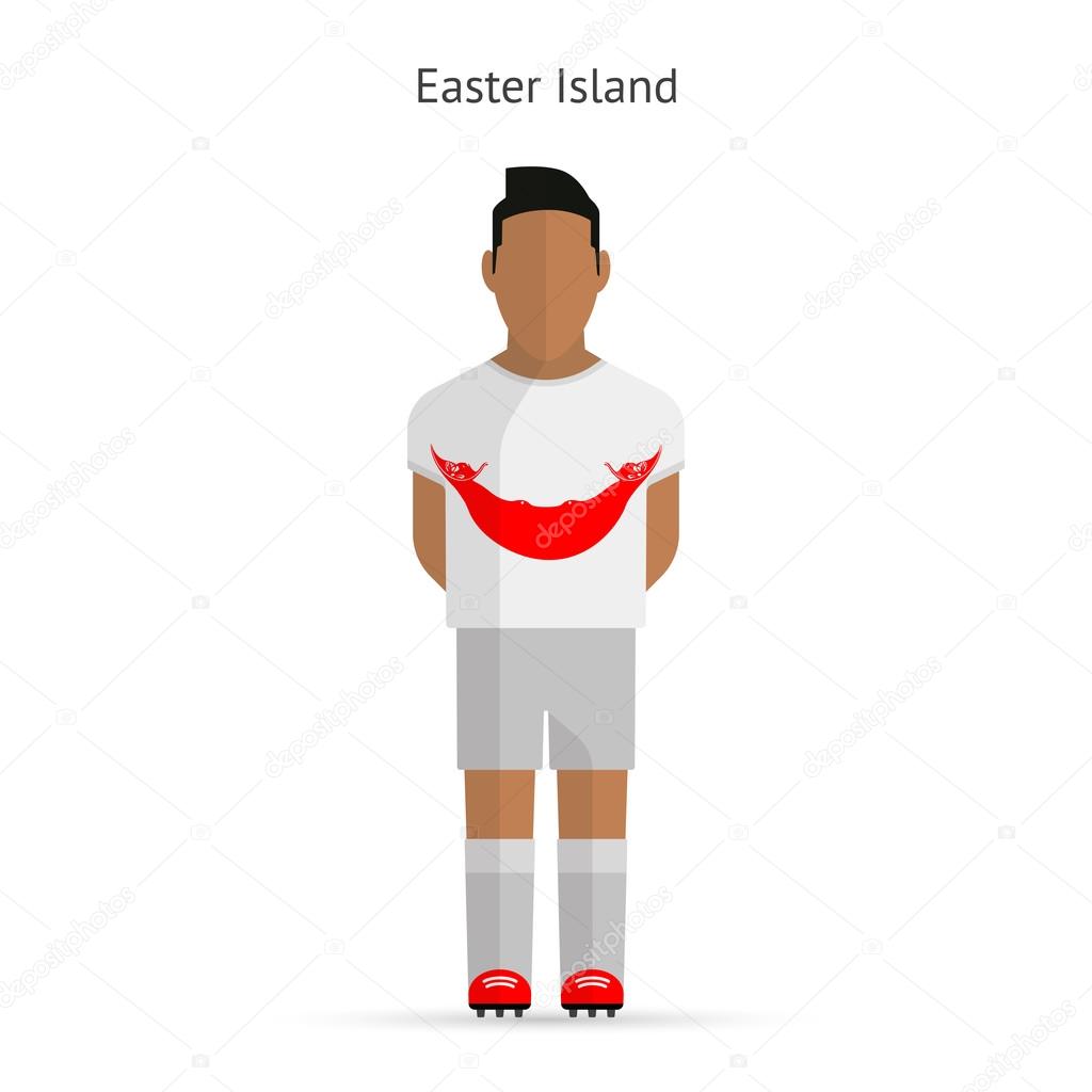 Easter Island football player. Soccer uniform.